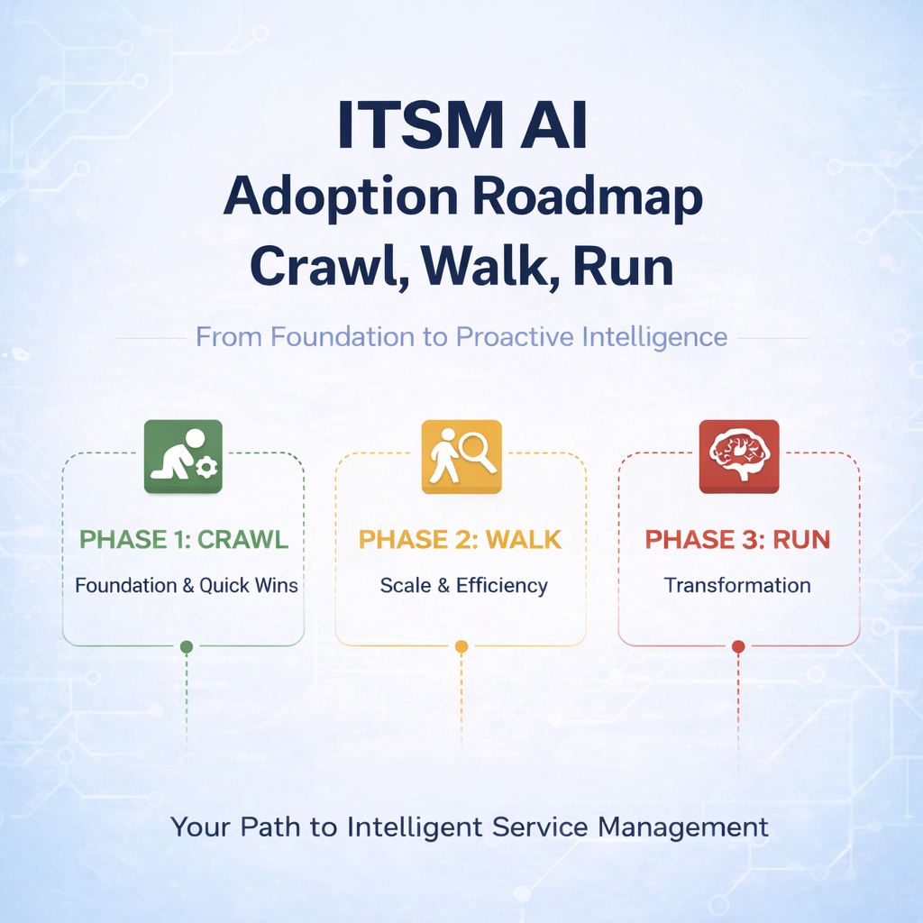 (Infographic) ITSM AI Adoption Roadmap: Crawl, Walk, Run